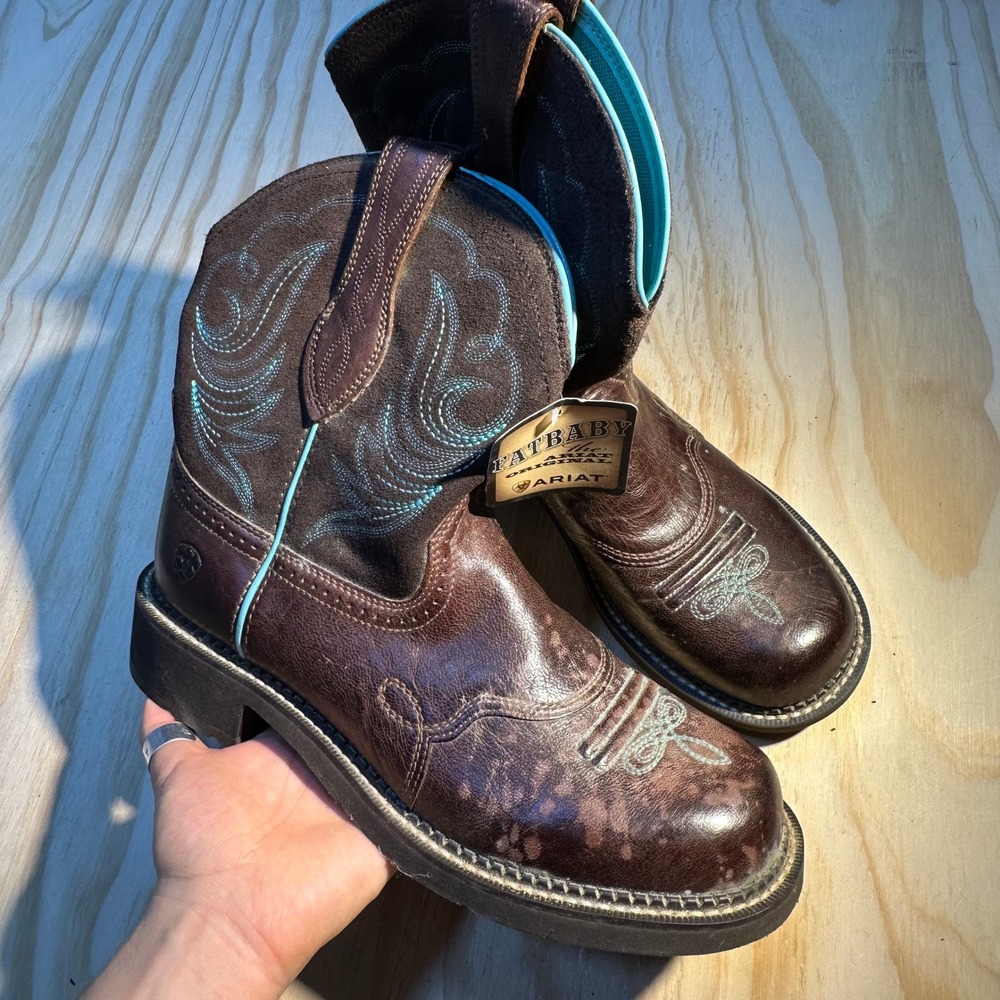 Ariat Fatbaby Heritage Dapper Women 11 Brown Turquoise Western Boots